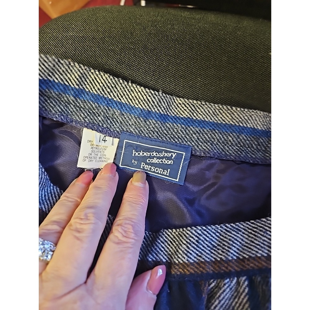 Haberdashery Collection Personal Vintage Wool Skirt Red Blue‎ - Size 14 - Picture 4 of 4
